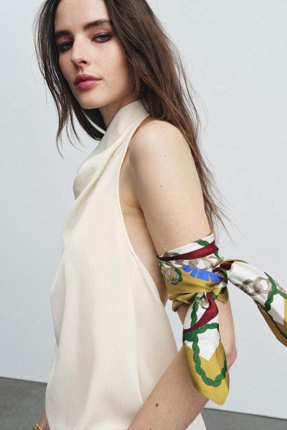100% SILK PRINTED SCARF | Zara US