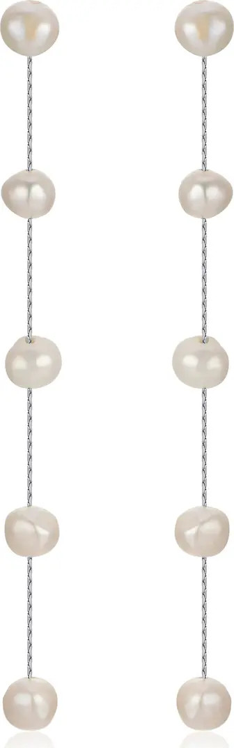 Dripping Freshwater Pearl Linear Drop Earrings | Nordstrom