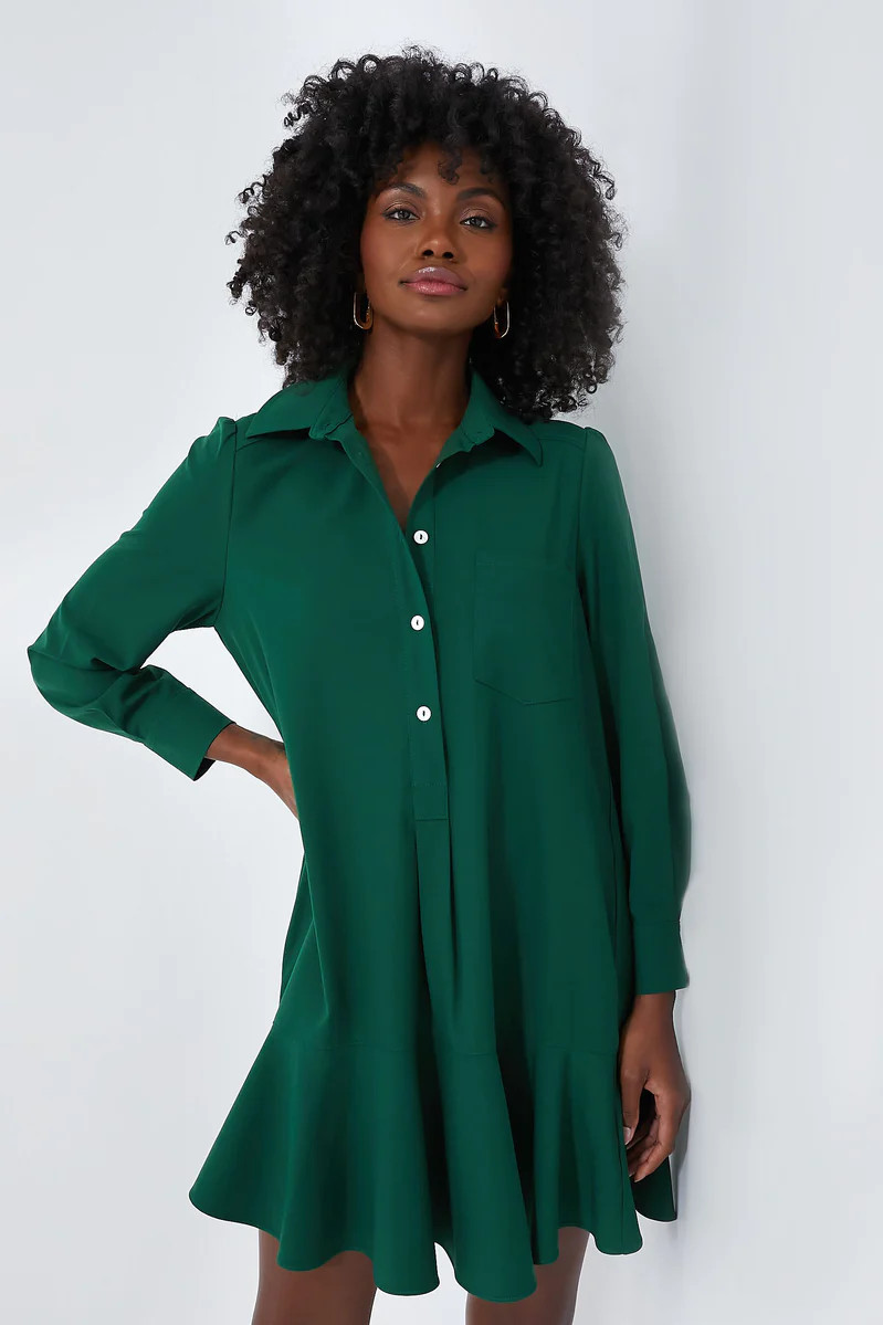 Hunter Green Crepe Callahan Dress | Tuckernuck (US)