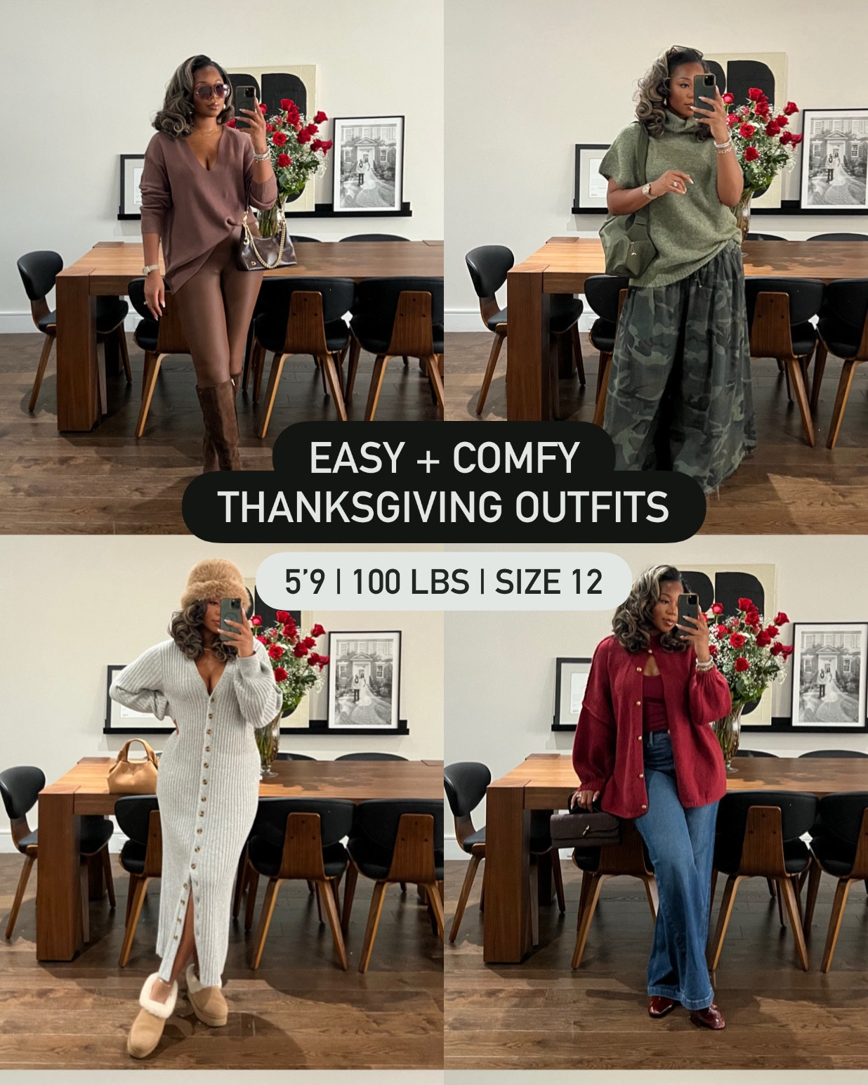 Thanksgiving outfits!! I’m a comfy and cozy kind of girl! 5’9 200 lbs size 12  

#LTKTall #LTKMidsize #LTKHoliday