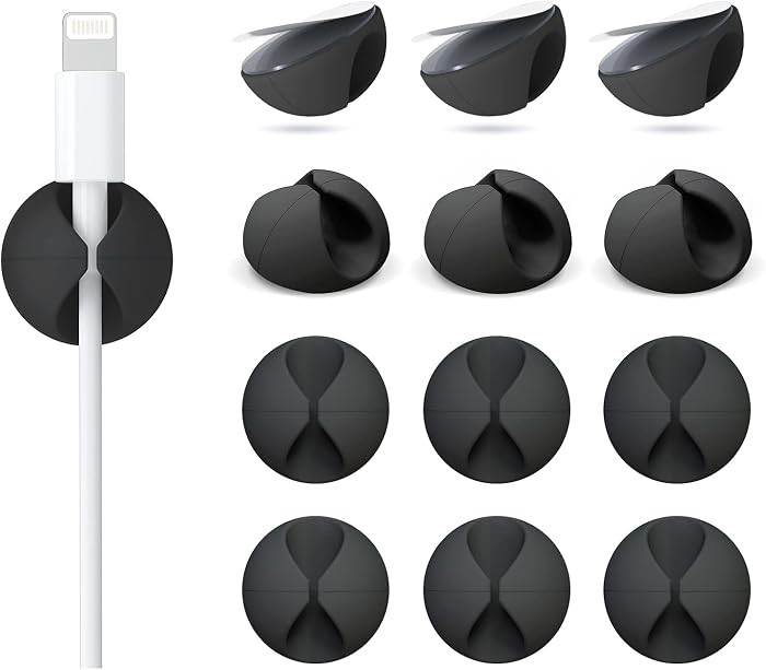 12 Pack Cable Clips, Znben Cord Organizer Holder Adhesive Cable Management Charger Wire Holder Cl... | Amazon (US)