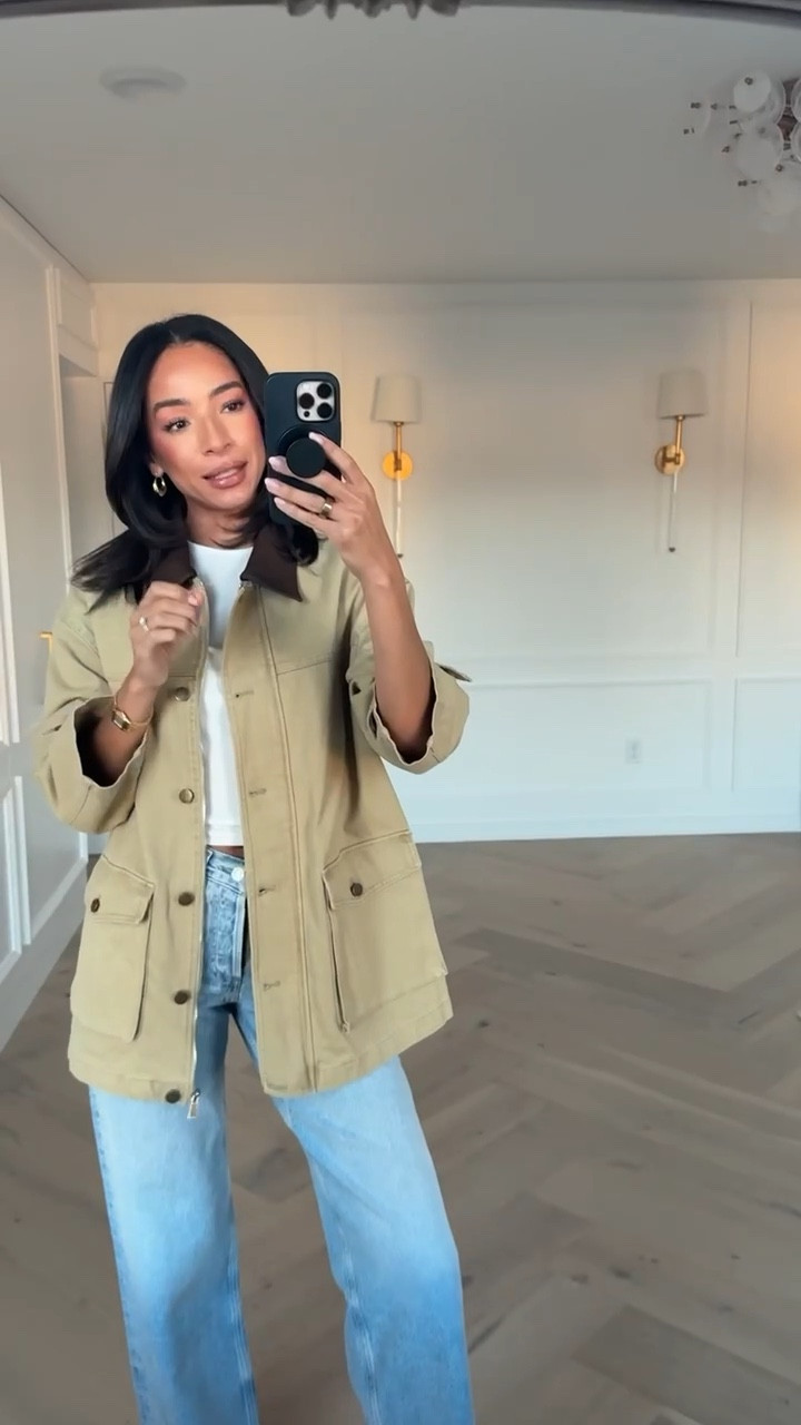 Spring outfit!! Wearing size xs tee, size small barn jacket and size 25 jeans 

spring style, spring fashion, casual outfit, spring jacket, what to wear, spring transitional outfit, casual outfit, barn jacket, faux-leather collar

#LTKSeasonal #LTKootd