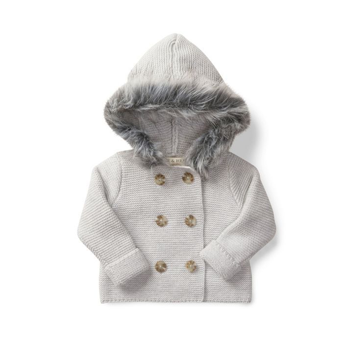 Hope & Henry Infant Regular Fit Long Sleeve Hooded Cardigan - Gray 3-6 Months | Target