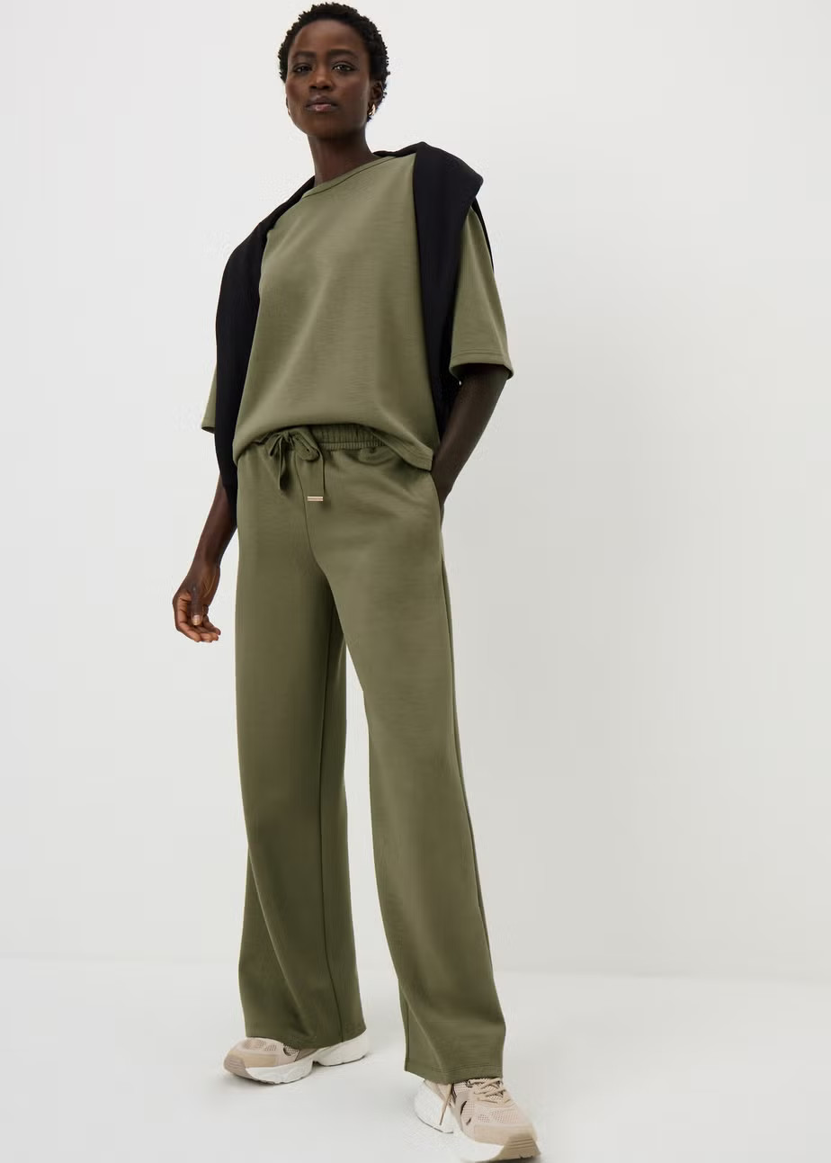 Khaki Scuba Co Ord Wide Leg Trousers | Matalan (UK)