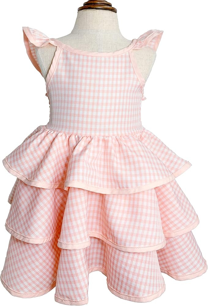 Girls Chiffon Floral Vintage Swing Lace Party Wedding Tulle Casual Dresses | Amazon (US)