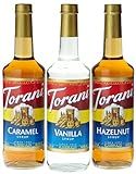 Torani Coffee Syrup Variety Pack - Vanilla, Caramel, Hazelnut, 3-Count, 25.4-Ounce Bottles (Pack ... | Amazon (US)