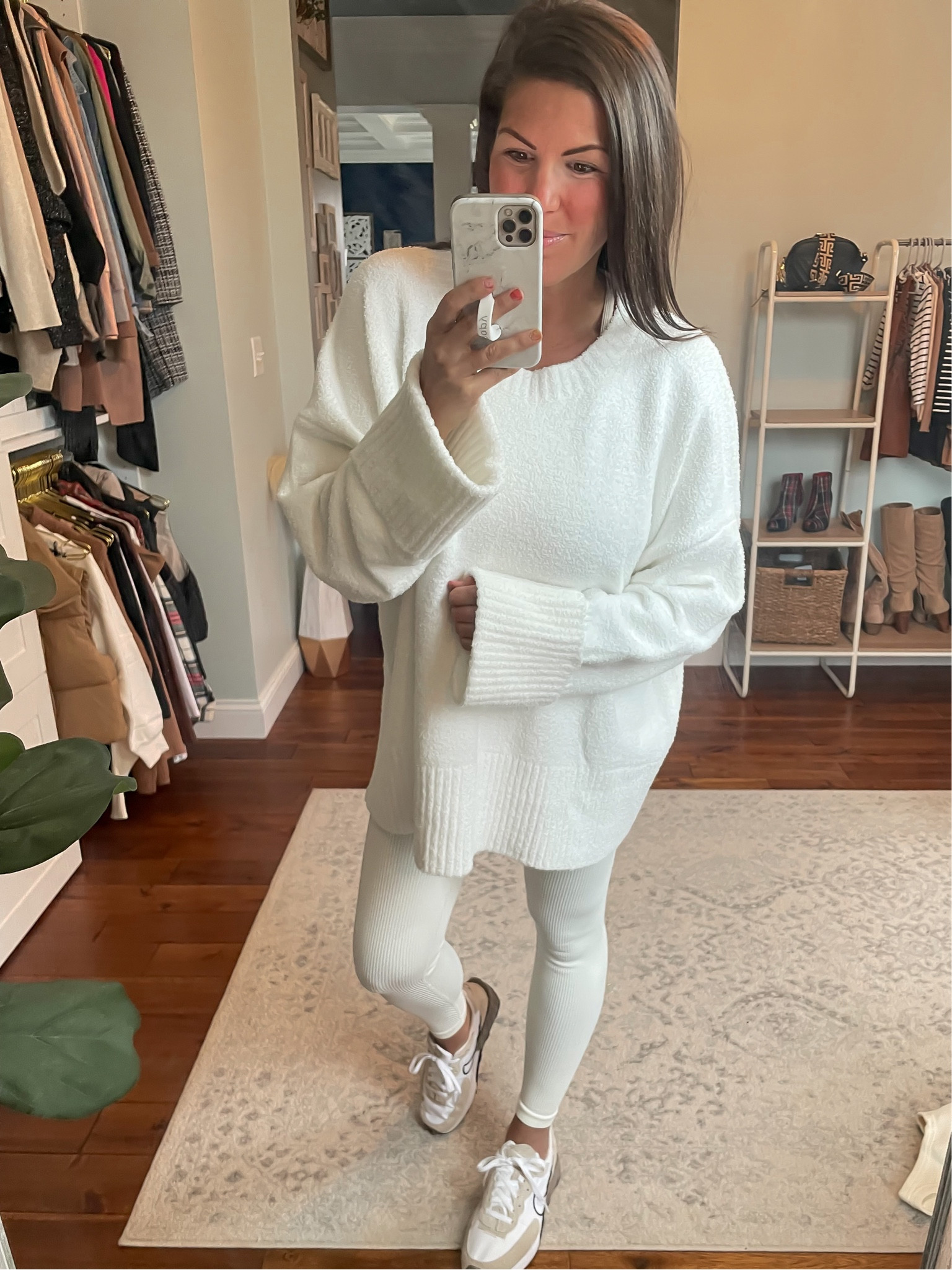 Winter white
Ribbed leggings
Oversized sweater 

#LTKSeasonal #LTKstyletip #LTKfindsunder50