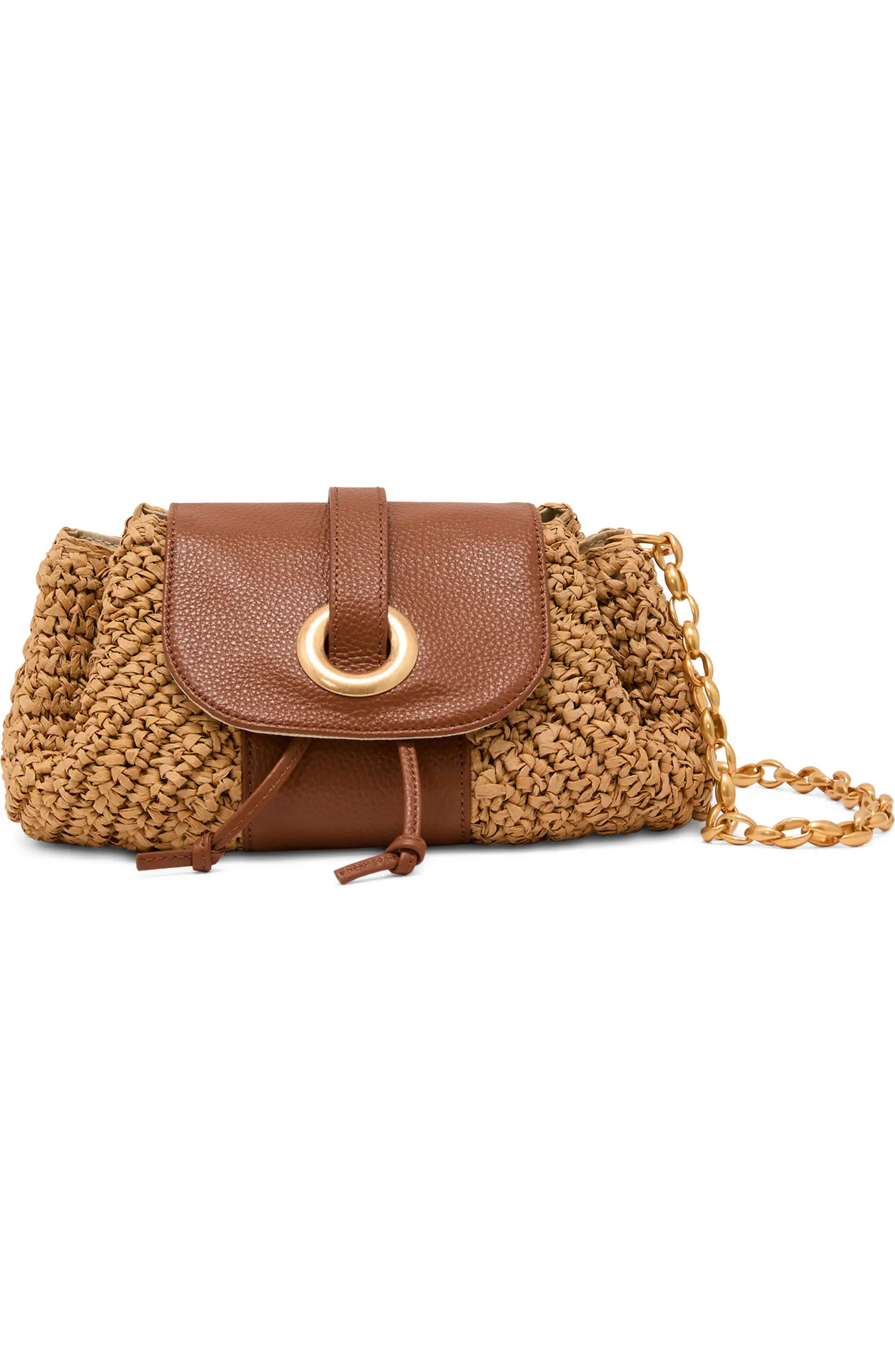 Reiss Lori Raffia Effect Shoulder Bag | Nordstrom | Nordstrom