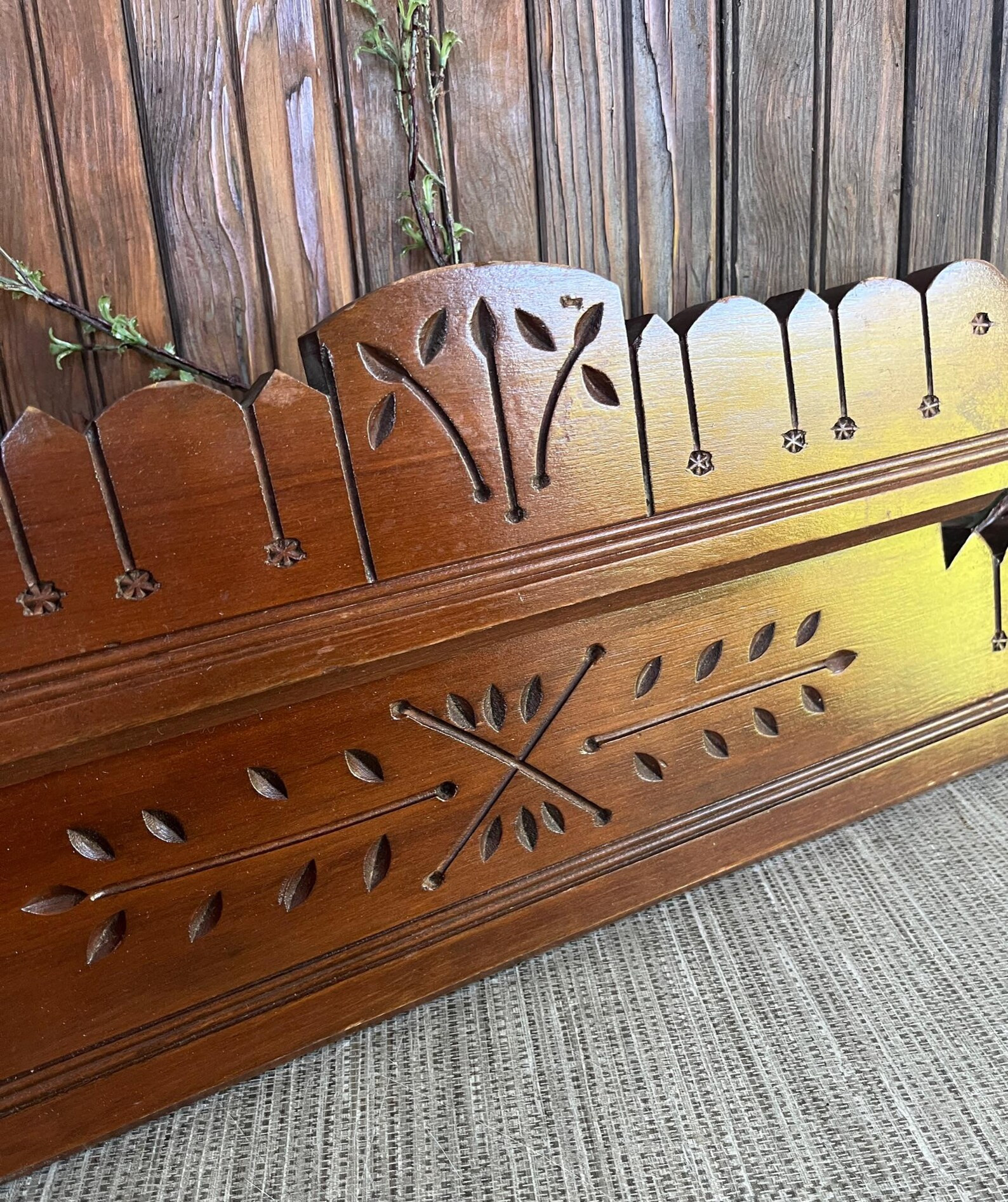 Antique Solid Wood Pediment Wood Architectural Salvage Hand Carved Vintage Wall Decor Farmhouse F... | Etsy (US)