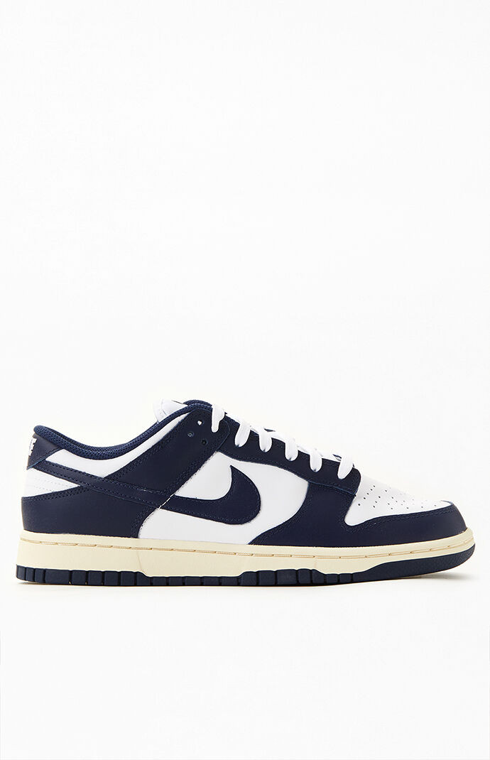 Nike Mens Vintage Navy Dunk Low Shoes - Off White/blue size M8.0|W9.5 | PacSun