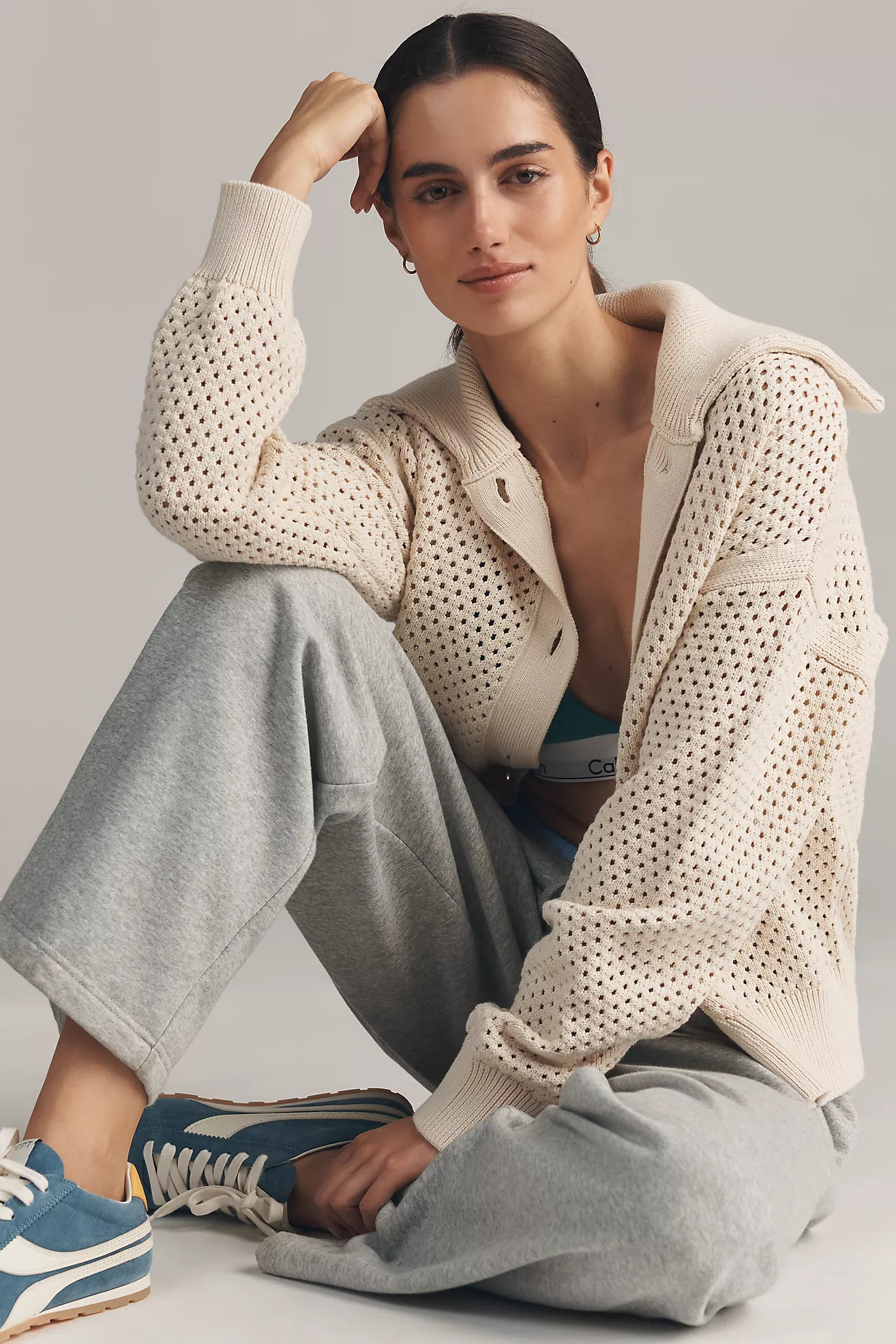 Varley Myrtle Buttondown Knit Top | Anthropologie (US)