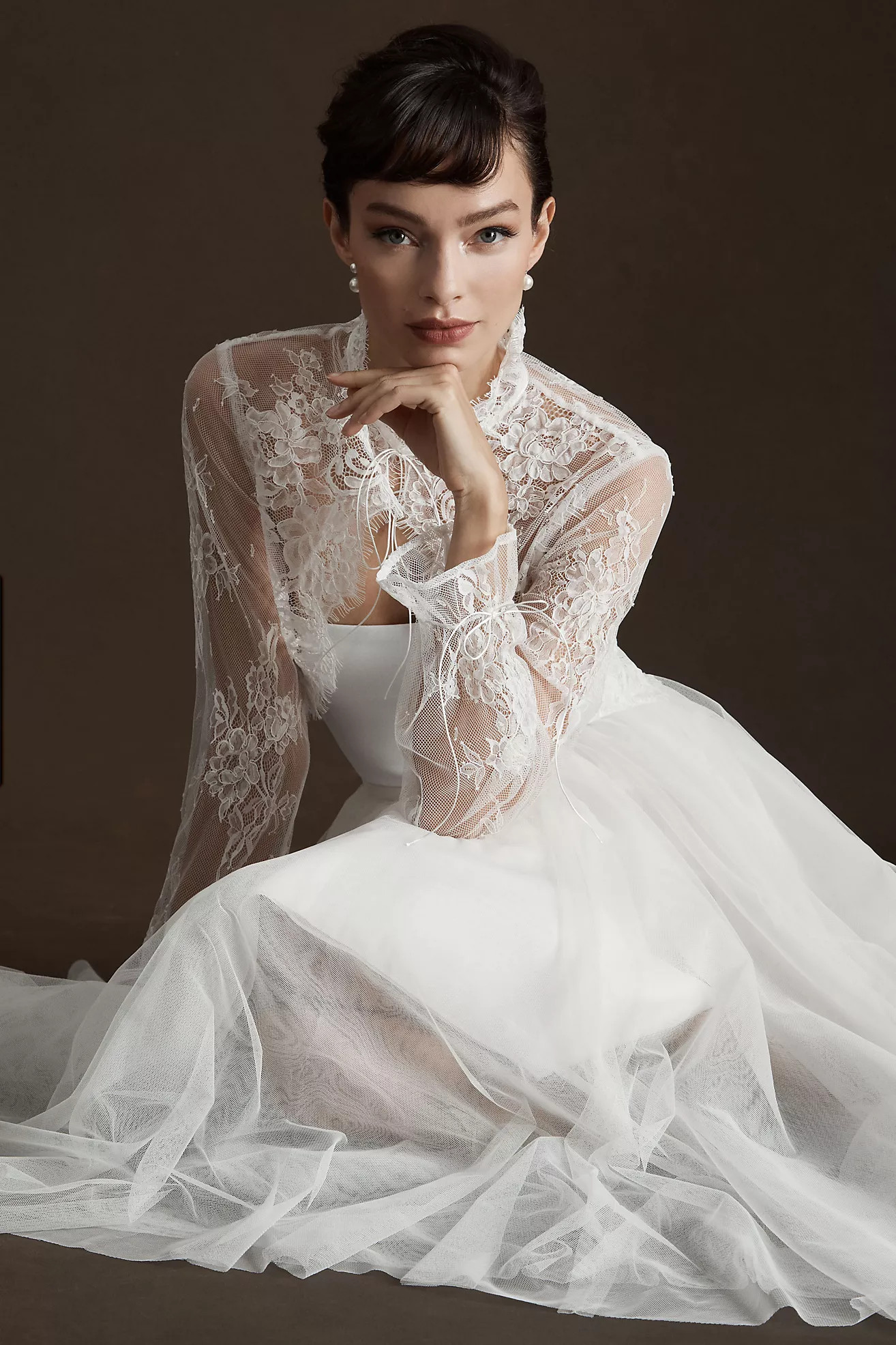 Society James Fiona Long-Sleeve Collared Lace Topper | Anthropologie (US)