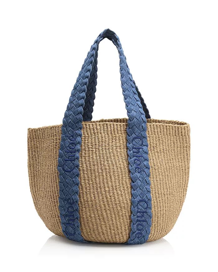 Chlo&eacute; Woody Large Denim Basket Tote Handbags - Bloomingdale's | Bloomingdale's (US)