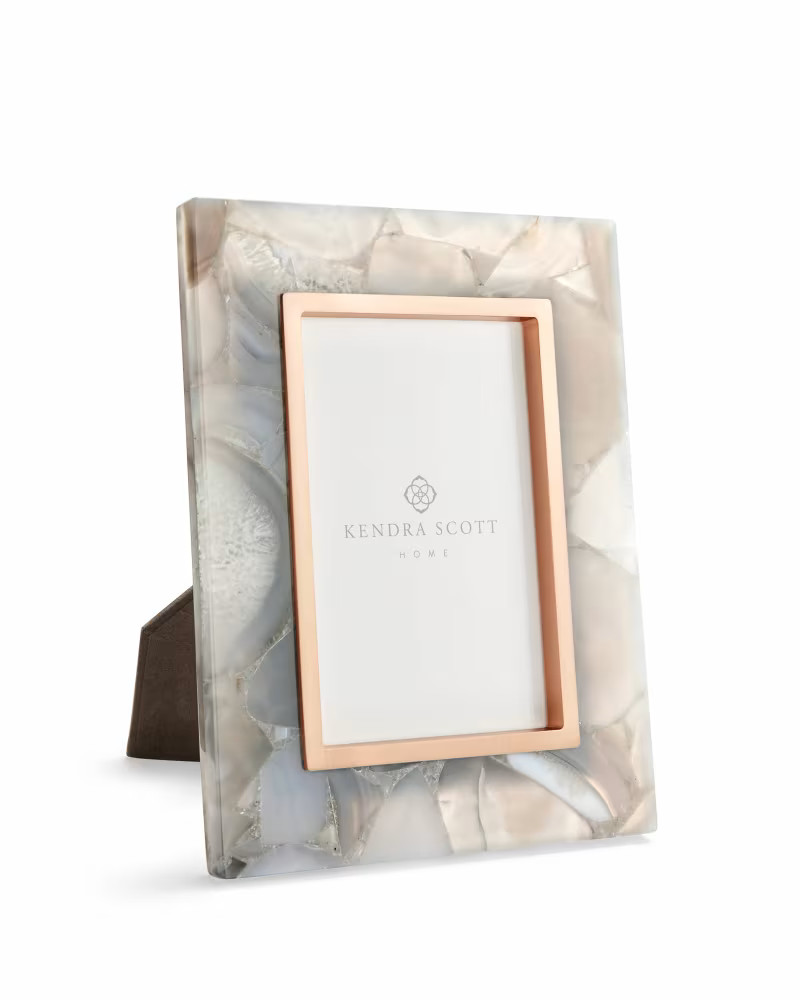 4x6 Rose Gold Photo Frame in Tan Agate | Kendra Scott