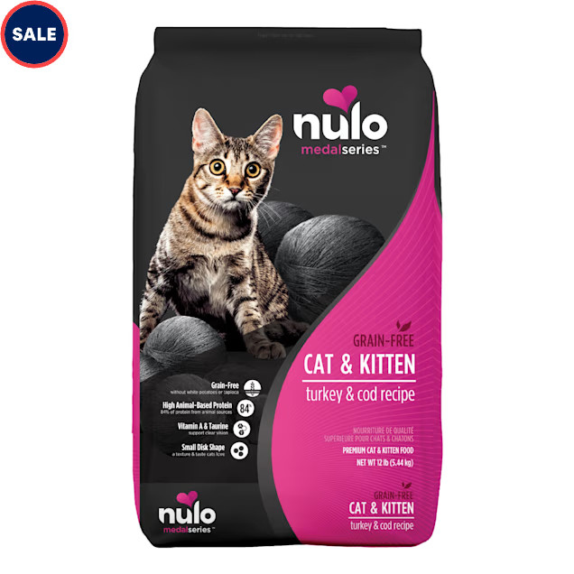 Nulo MedalSeries Grain-Free Turkey & Cod Dry Cat & Kitten Food, 12 lbs. | Petco