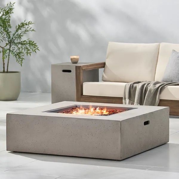 Santos Outdoor 40-in. Propane Firepit by Christopher Knight Home - Bed Bath & Beyond - 13181732 | Bed Bath & Beyond