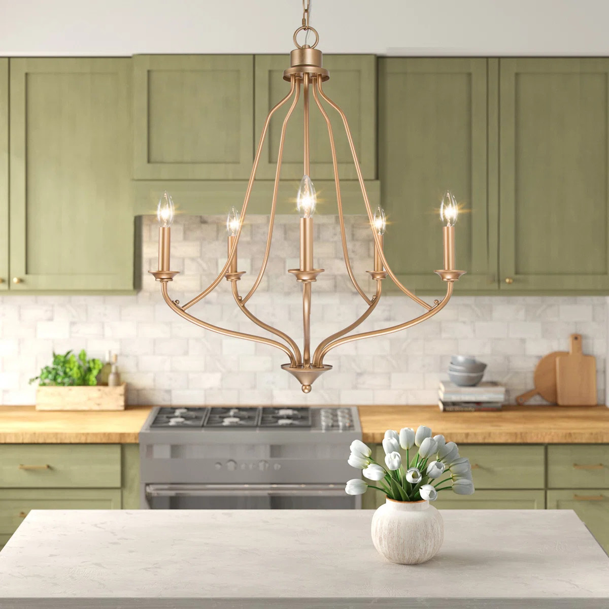 Holk 5 - Light Candle Style Chandelier | Wayfair North America