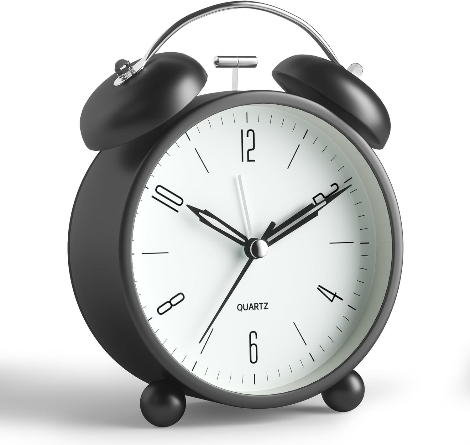 Analog Alarm Clock, 4 inch Super Silent Non Ticking Small Clock with Night Light, Battery Operate... | Amazon (US)