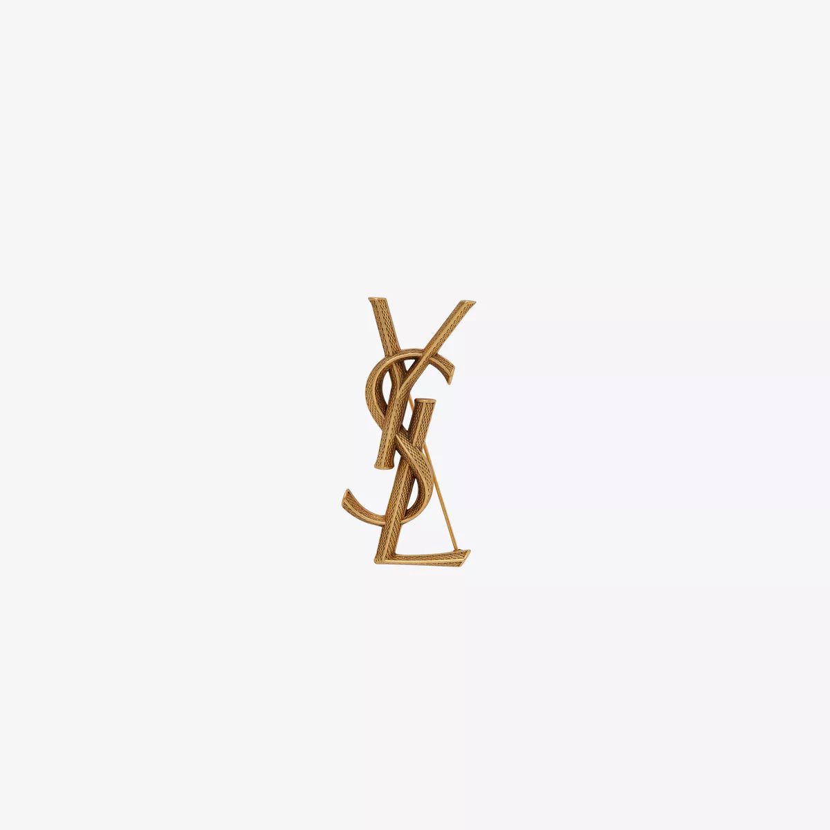Opyum Ysl Snake Brooch In Metal Yellow/gold One Size | Saint Laurent Inc. (Global)
