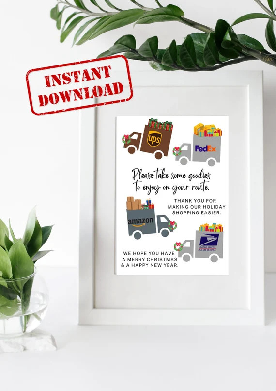 Christmas Delivery Driver Snack & Drink Sign Christmas | Etsy | Etsy (US)