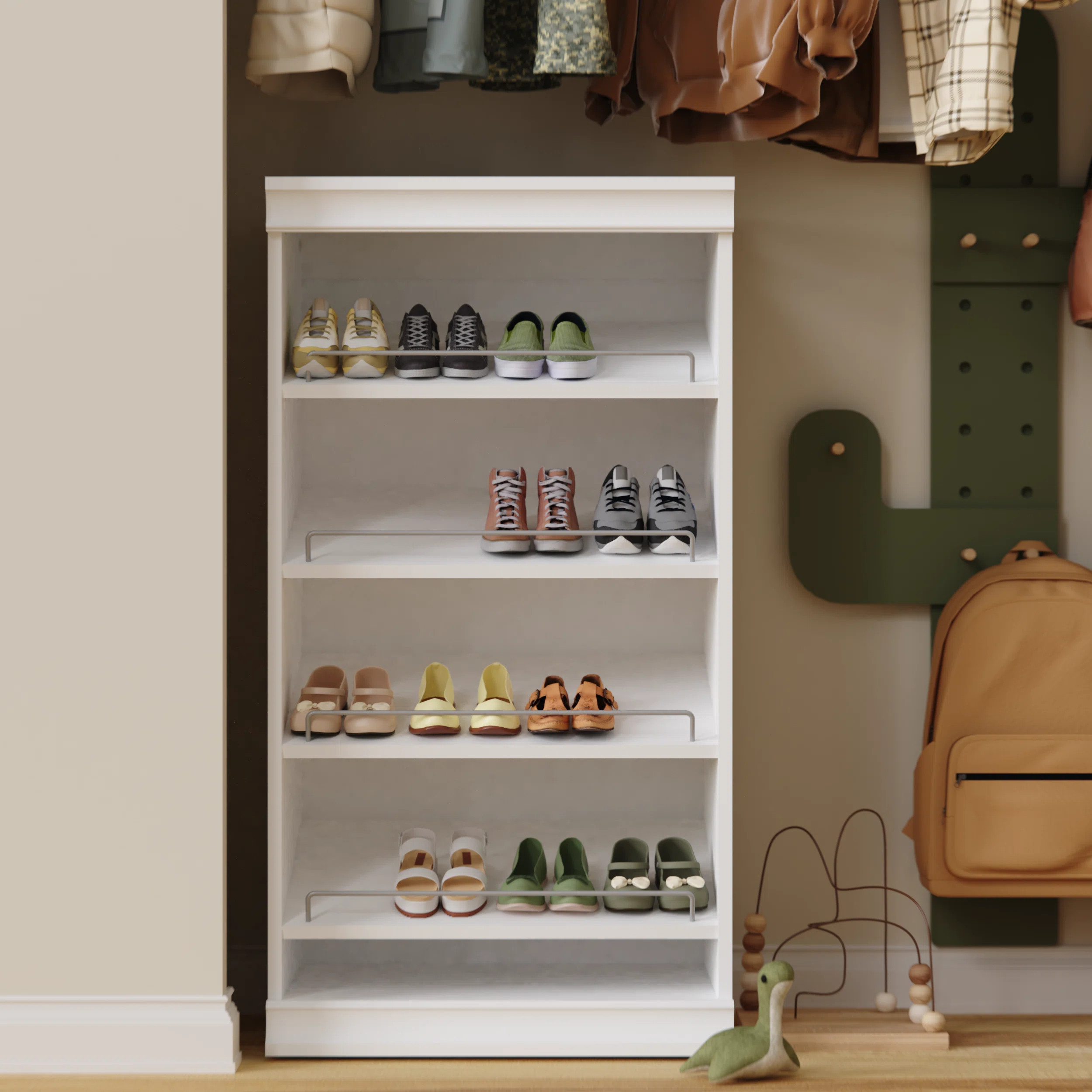 Modular Storage 21.38" W Shoe Shelf Unit with 4 Shelves | Wayfair North America