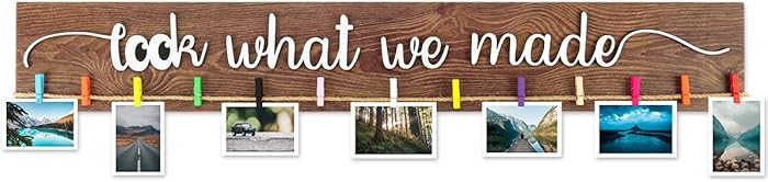 Anyzal Look What We Made Sign With Clips, Artwork Display Kid Art Organizer Photo Hanging Display... | Amazon (US)