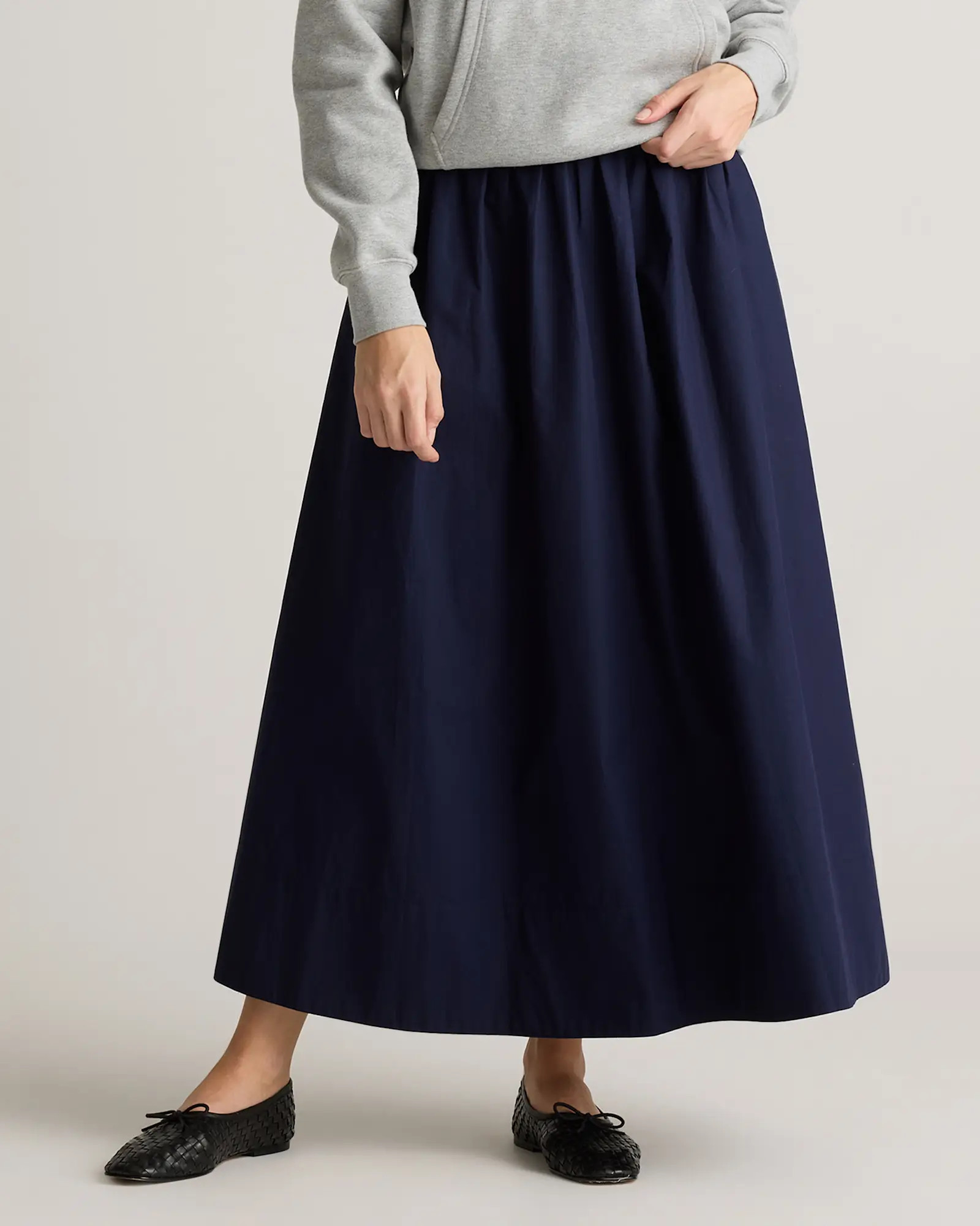 100% Organic Cotton Poplin A-line Maxi Skirt | Quince