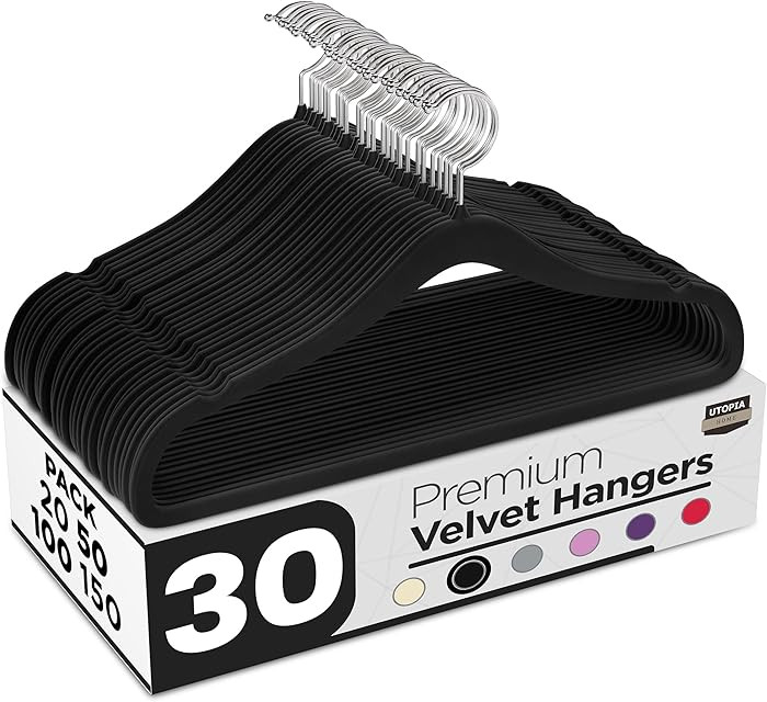 Utopia Home Pack of 30 Premium Non Slip Velvet Hangers 360 Degree rotatable Hook Durable & Slim C... | Amazon (CA)
