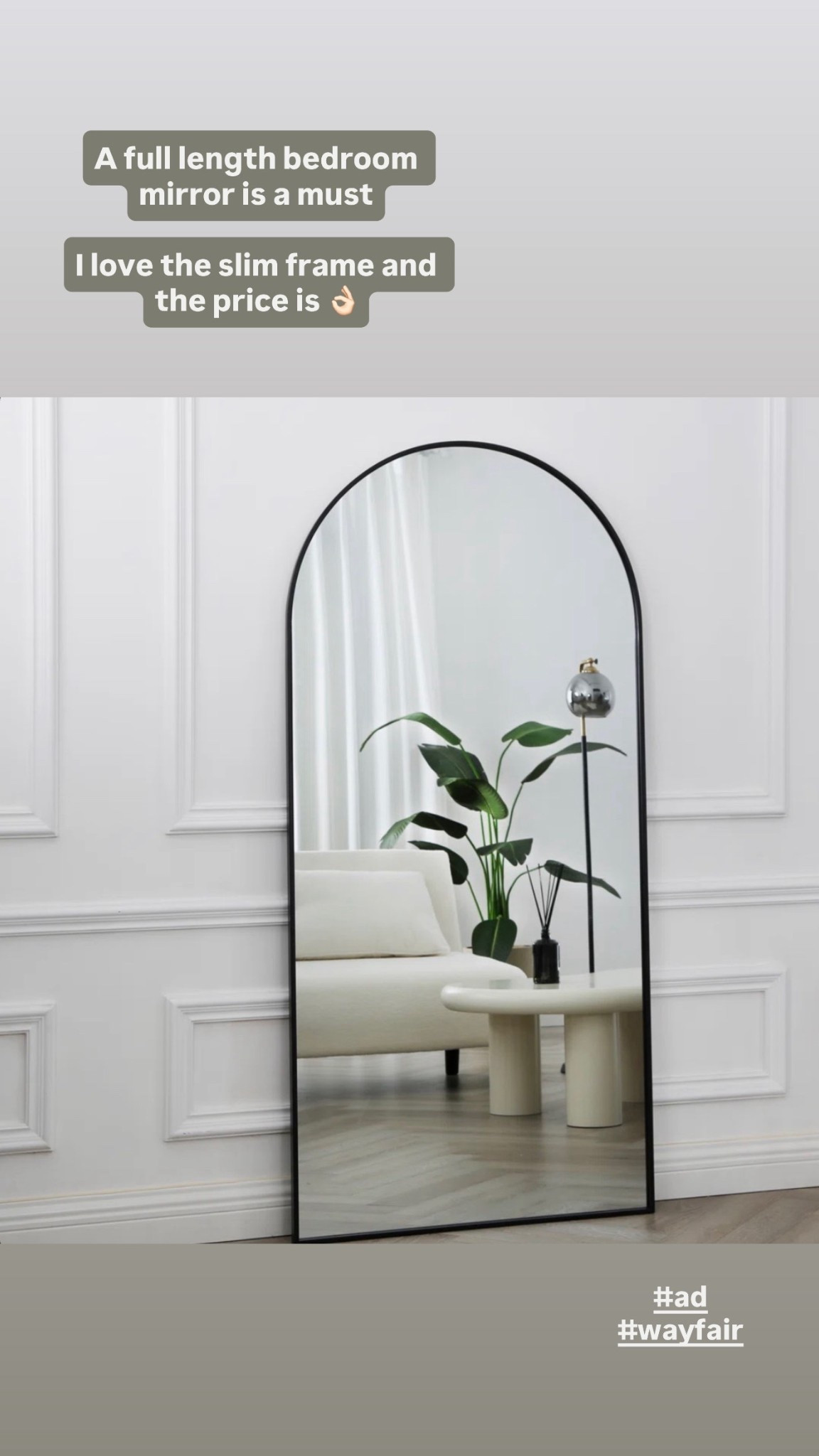 A full length mirror is a must in my bedroom. This one is a great price and I love the minimal frame. 
@Wayfair AD.

#LTKuk #LTKhome