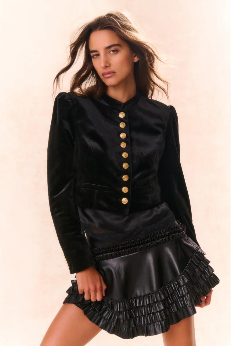 Pendine Velvet Military Jacket | LoveShackFancy