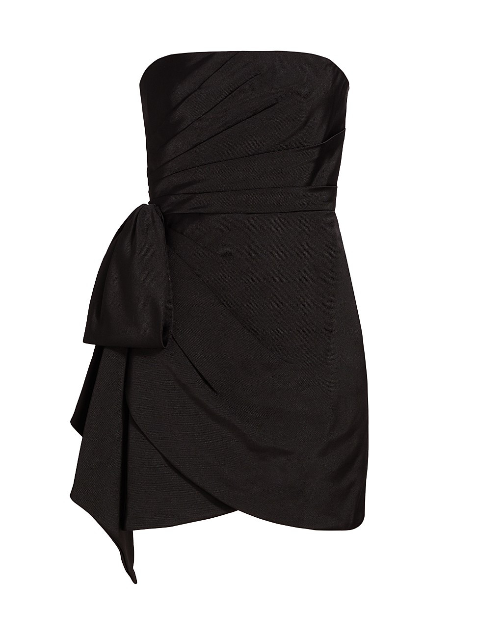Women's Strapless Draped Faille Minidress - Black - Size 0 | Saks Fifth Avenue