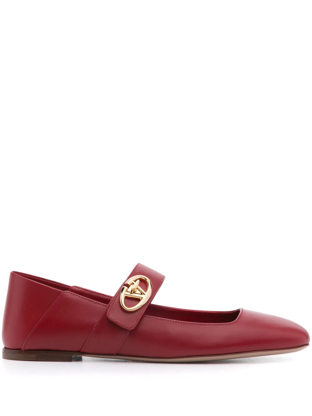 Valentino Garavani VLogo Locker Mary-Jane ballet flats - Red | Farfetch Global