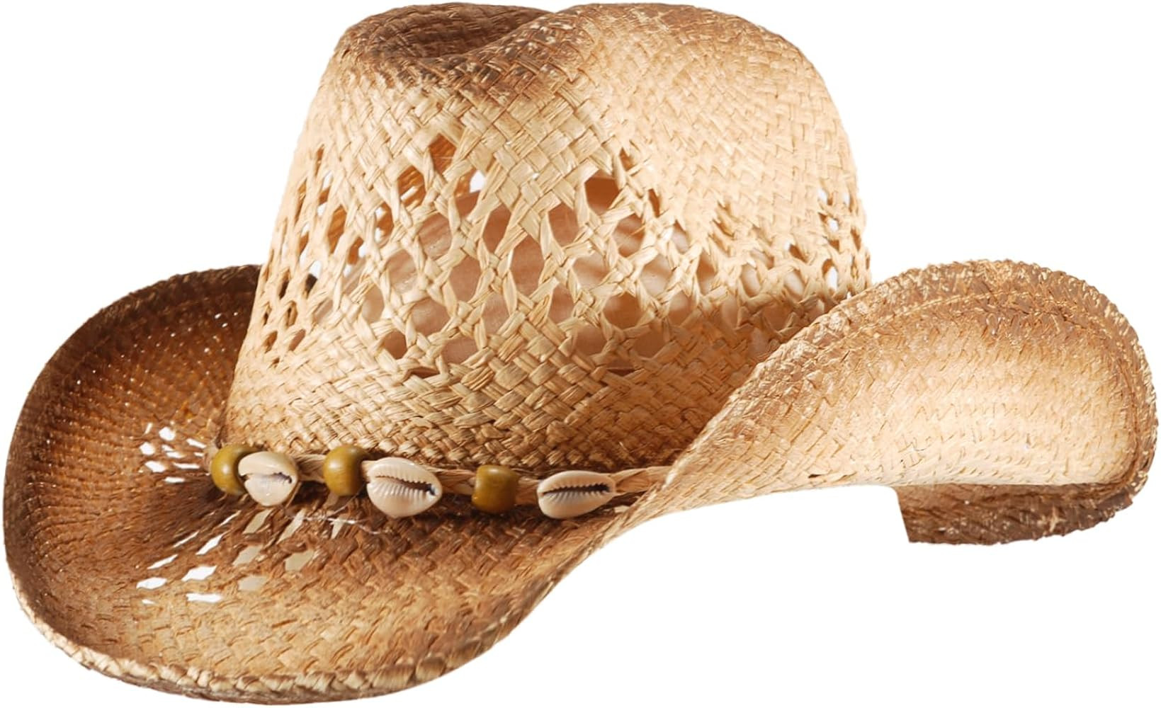 Straw Cowboy Cowgirl Hats for Women Men Summer Beach Sun Hat Panama Wide Brim Western | Amazon (US)