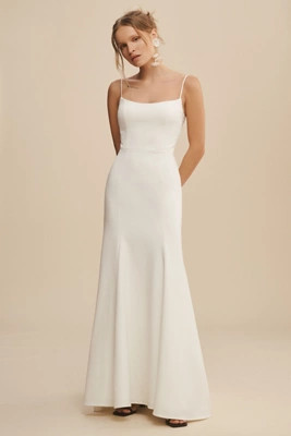 Jenny by Jenny Yoo Caleb Matte Crepe Fit & Flare Wedding Gown | Anthropologie (US)