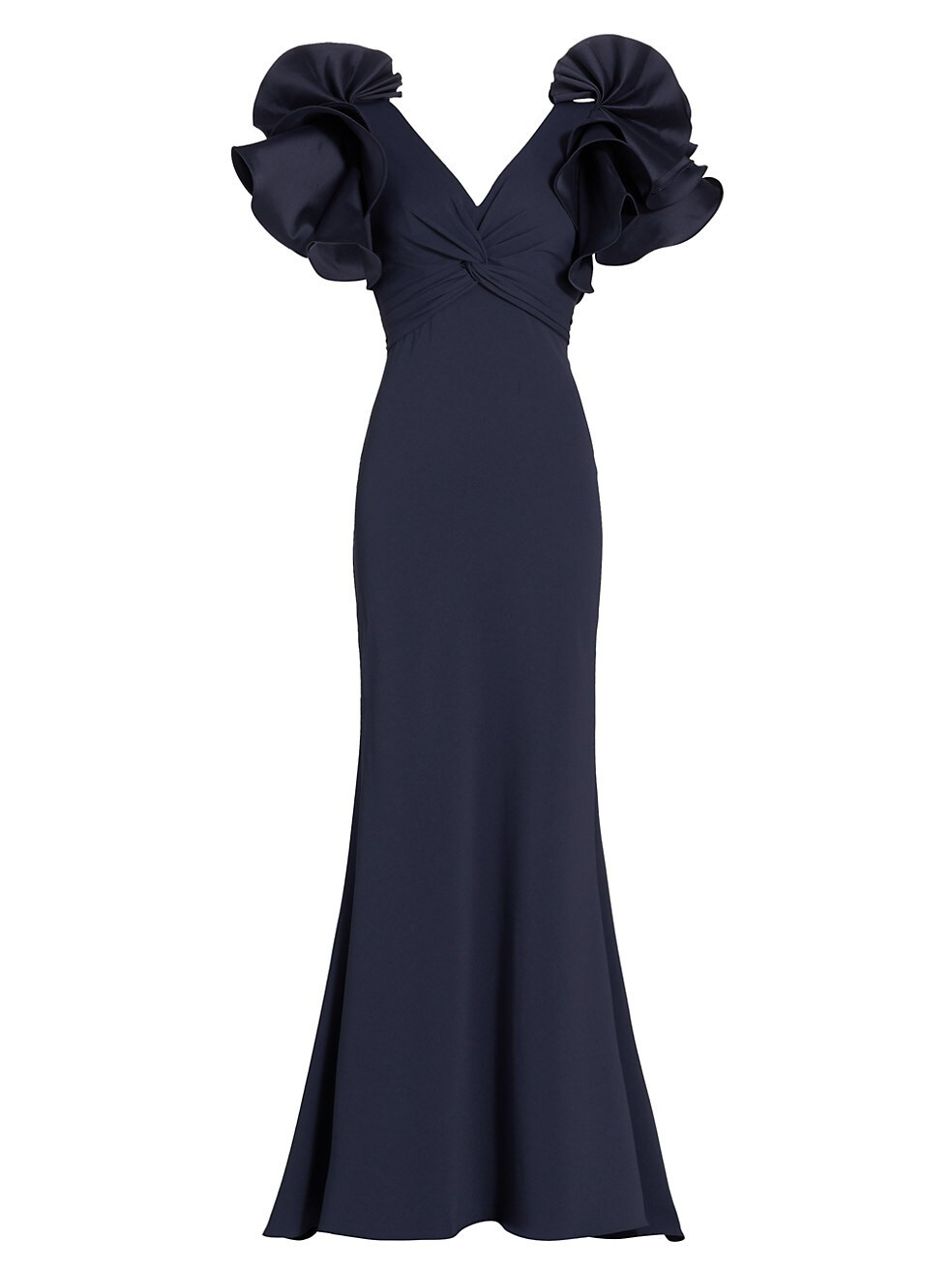 Twisted Ruffle-Sleeve Gown | Saks Fifth Avenue