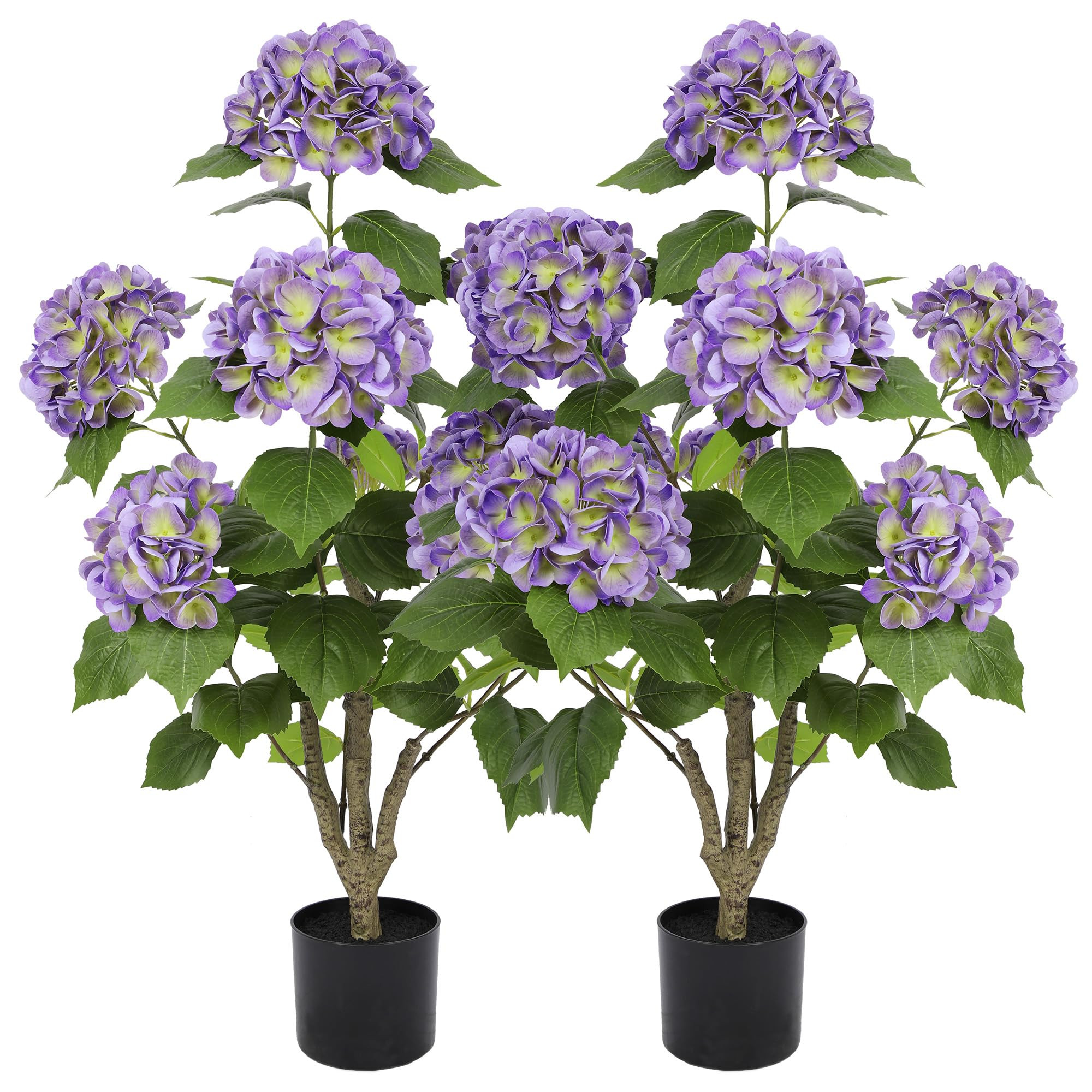 Nafresh 3FT Real Touch Faux Hydrangea Tree Outdoor, 2 Pack Purple Hydrangea Tree Artificial with ... | Amazon (US)