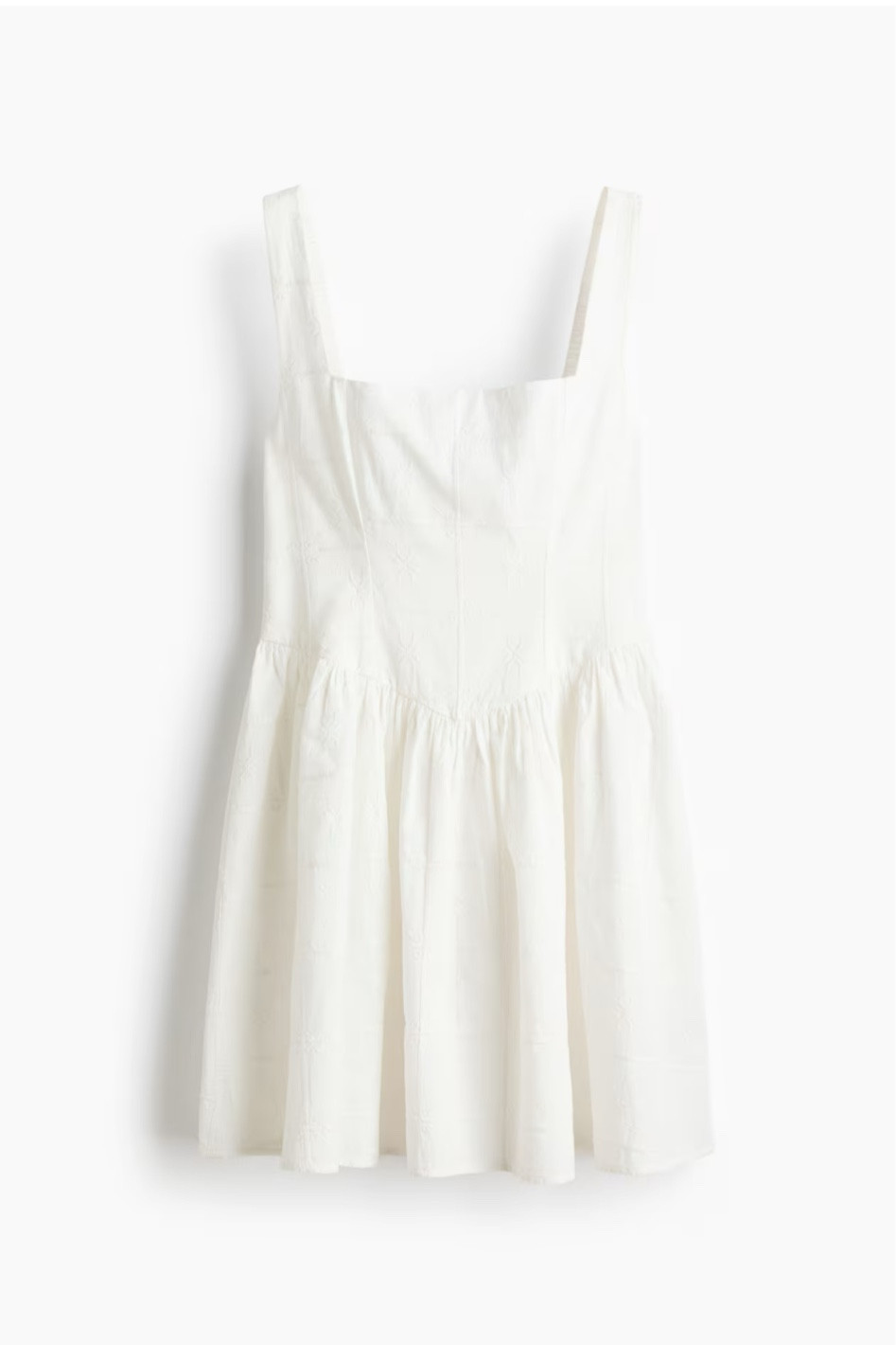 Embroidered white smocked corset sundress 

#LTKSeasonal