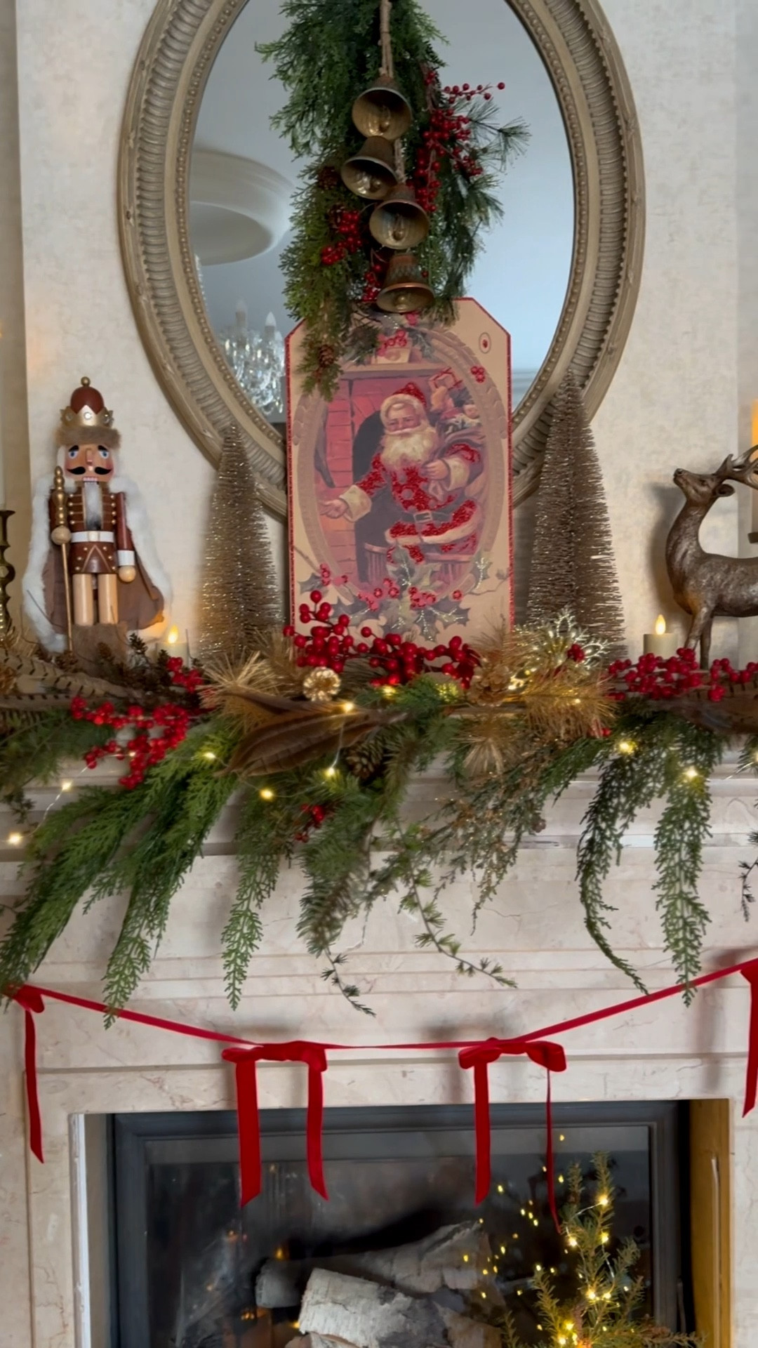 Just finished my Christmas  mantel - traditional colors are my favorite! What do you all think? Linking everything I used plus similar products for things that are old or vintage ❤️

#LTKHome #LTKFindsUnder50 #LTKHoliday