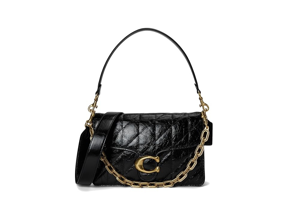 COACH Chain Tabby Shoulder Bag With Quilting Shoulder Women's Handbags Black, Leather | Zappos