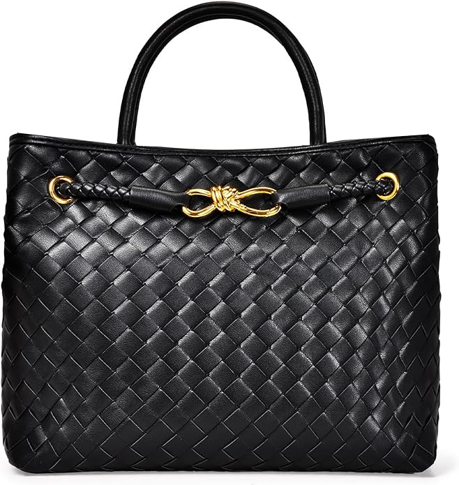 Woven Bag for Women, Small Tote Bag Hobo Bag Crossbody Bags PU Leather Handmade Woven Purses Gift... | Amazon (US)