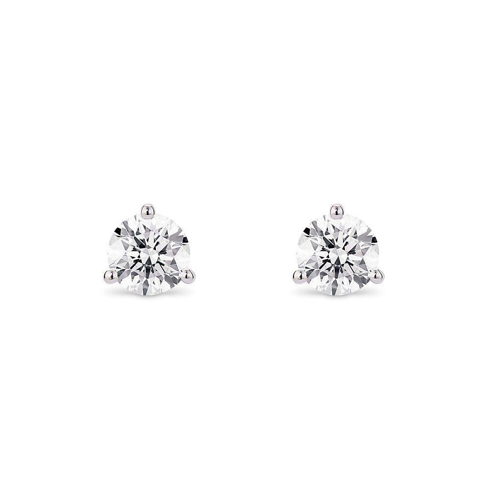 LIGHTBOX Lab-Grown Diamond Round Solitaire Martini Stud Earrings in 14k White Gold (1 ct. tw.)"" | Blue Nile
