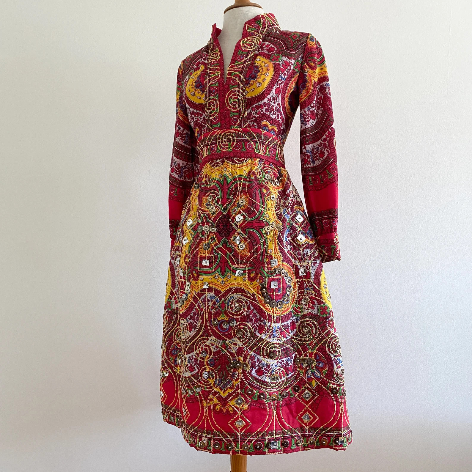 Vintage Jay Kobrin for Maisonette Printed Embroidered Sequin Dress | Etsy (Global)