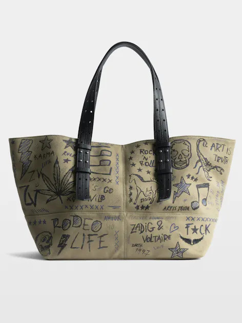 Military Style Green Cotton Tote Bag | Zadig&Voltaire | Zadig et Voltaire (US)