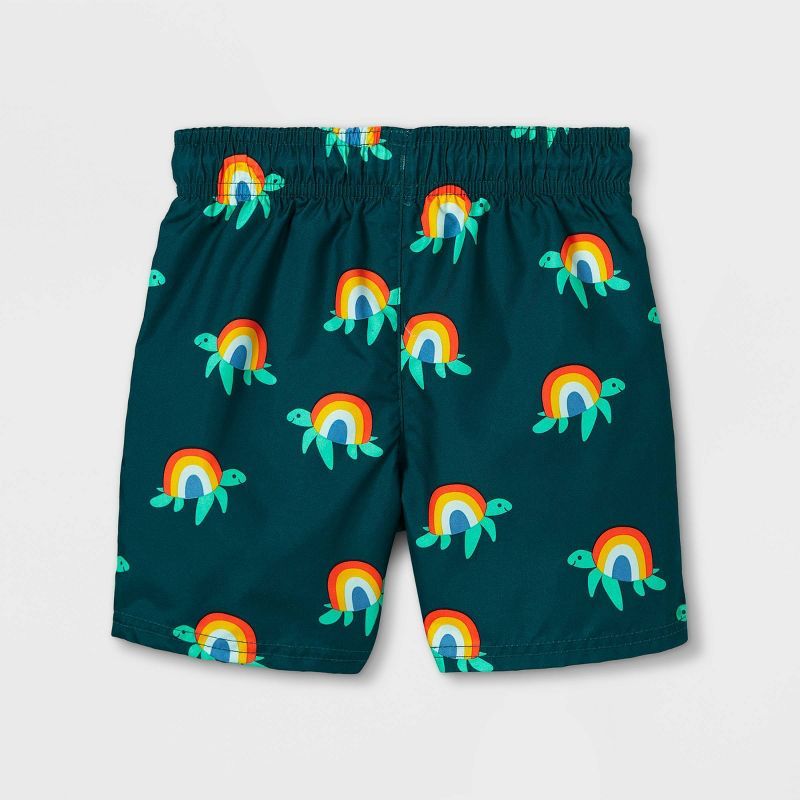 Toddler Boys' Rainbow Turtle Print Swim Trunks - Cat & Jack™ Green | Target
