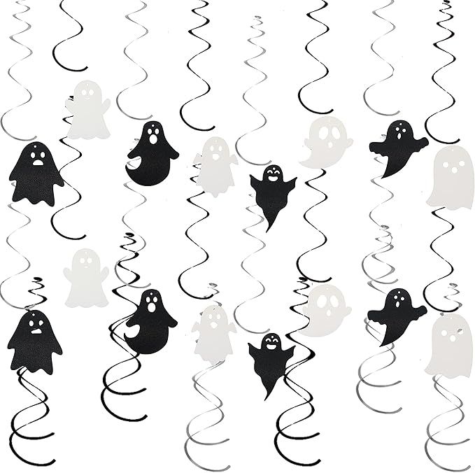 Halloween Ghost Hanging Decorations Halloween Ghost Hanging Swirls Halloween Ghost Garland Banner... | Amazon (US)