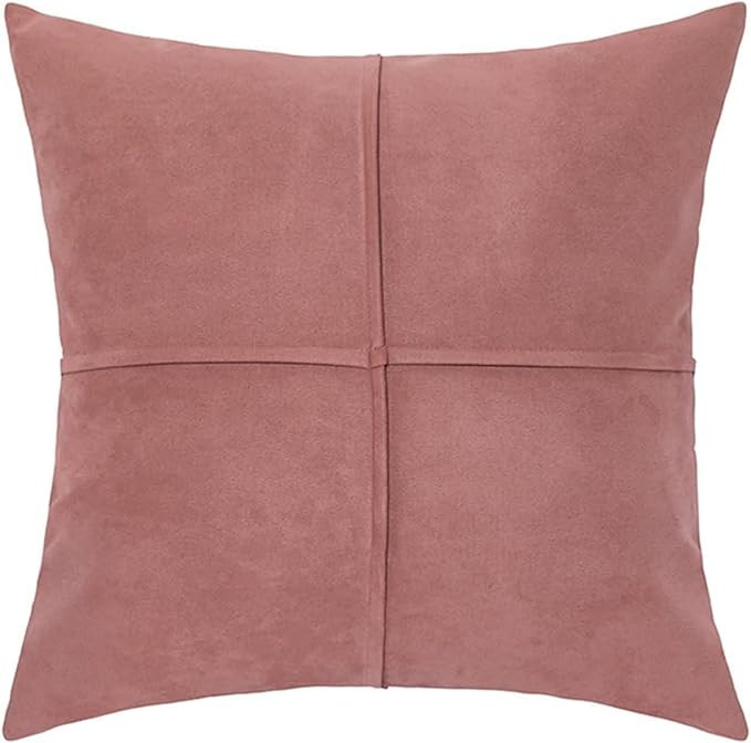 Wycian Pillowcases Red, 18X18 Pillowcase 45X45cm Faux Leather Solid Color for Sofa Bedroom 1pc No... | Amazon (US)