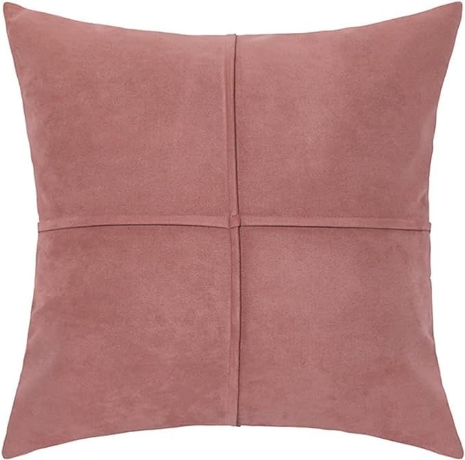 Wycian Pillowcases Red, 18X18 Pillowcase 45X45cm Faux Leather Solid Color for Sofa Bedroom 1pc No... | Amazon (US)