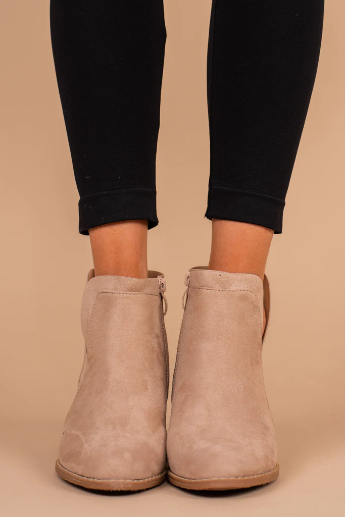 On Hold Taupe Brown Wedge Booties | The Mint Julep Boutique