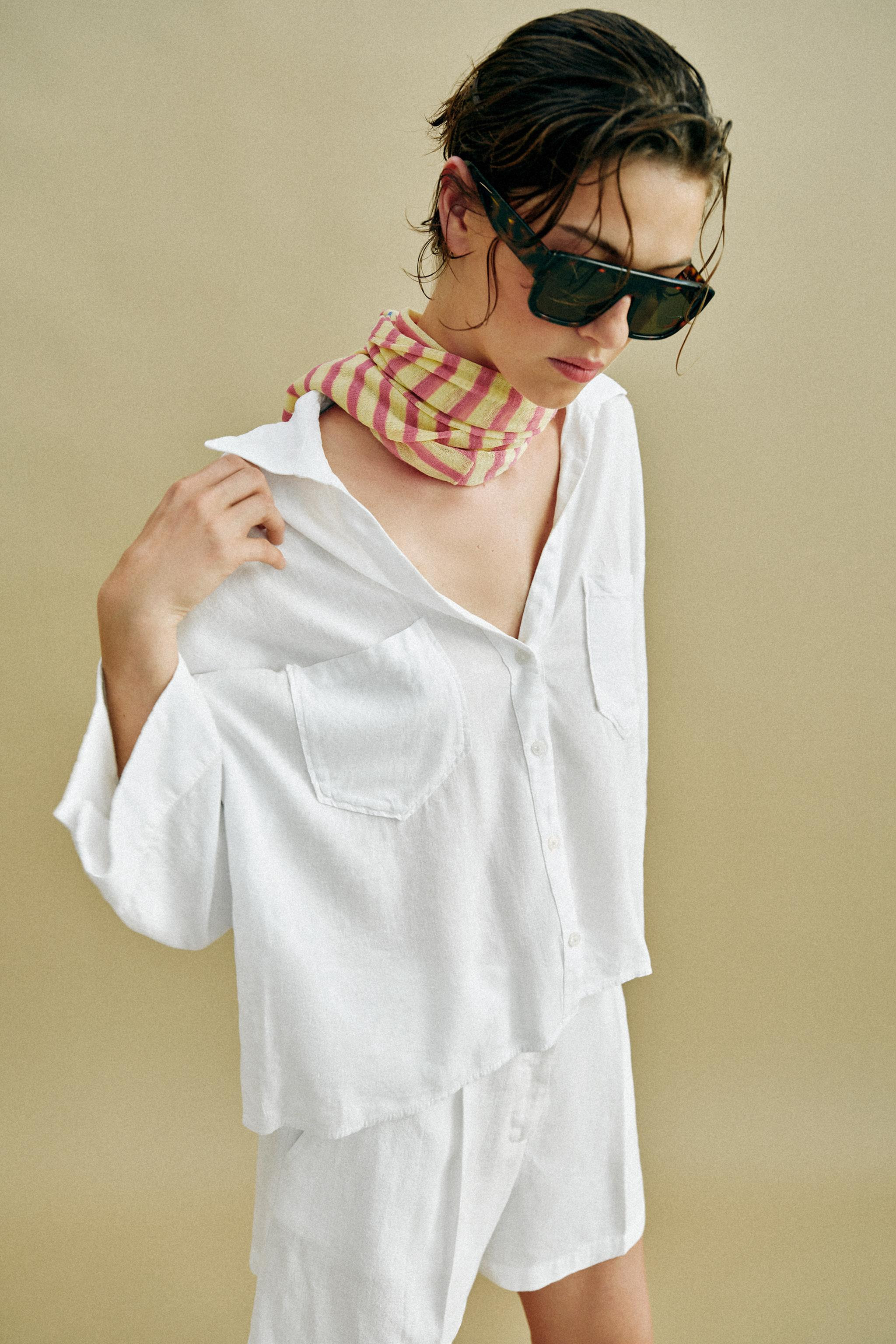 FLOWY LINEN BLEND SHIRT | Zara US