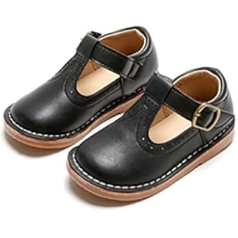 THEE BRON Girl's T-Strap Flats Toddler/Little Kid Ballet Mary Jane Party Dress Shoes | Amazon (US)